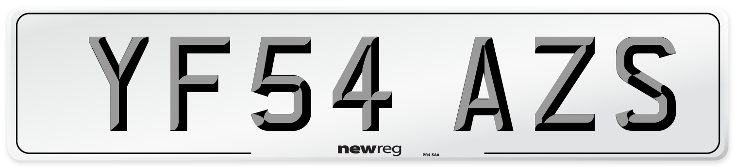 YF54 AZS Number Plate from New Reg